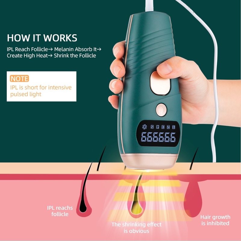 990000 Flash IPL Laser Hair Removal Machine Quartz Lamp Pon Permanent Device 5 Levels Auto Body Hair Trimmer Epilator 220323