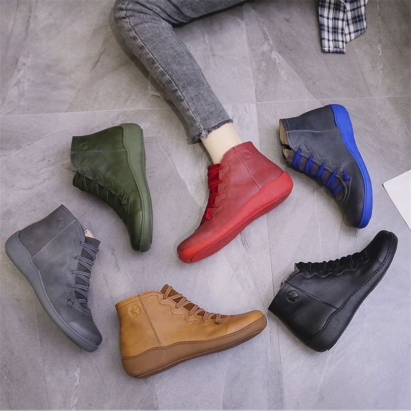 Womens PU Leather Ankle Boots Women Autumn Winter Cross Strappy Vintage Punk Boots Flat Ladies Shoes Woman Botas Mujer 220815, Blue
Womens PU Leather Ankle Boots Women Autumn Winter Cross Strappy Vintage Punk Boots Flat Ladies Shoes Woman Botas Mujer 220815, Blue