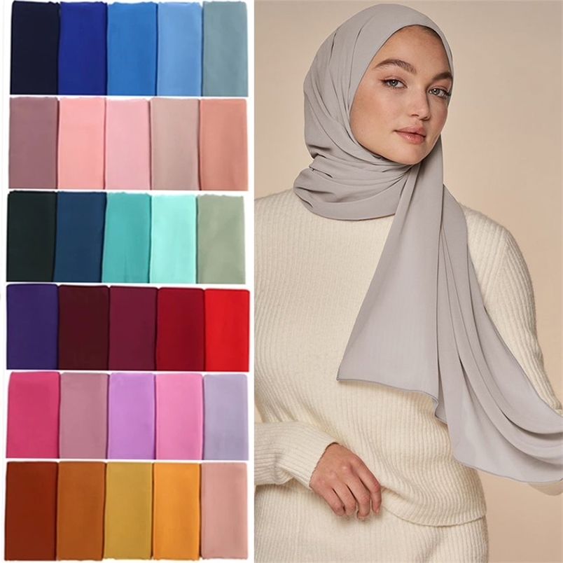 Muslim Women Chiffon Hijab Scarf Solid Color Head Wraps Islamic Hijabs Scarves Shawls Ladies Foulard Femme Veil 220704
Muslim Women Chiffon Hijab Scarf Solid Color Head Wraps Islamic Hijabs Scarves Shawls Ladies Foulard Femme Veil 220704
