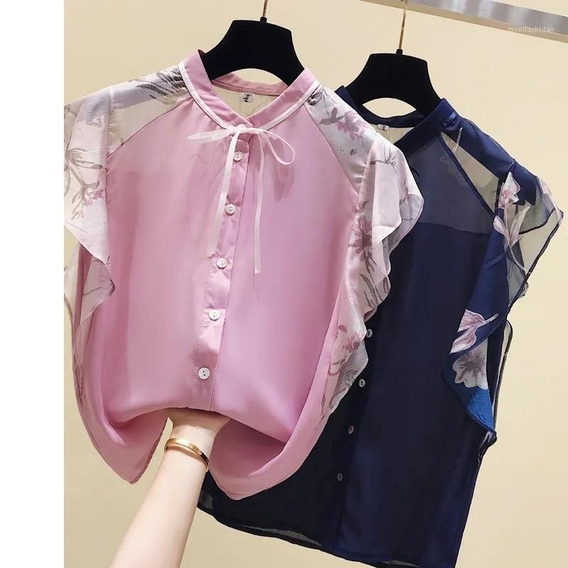 Women' Blouses & Shirts 2022 Ruffled Chiffon Shirt Short-sleeved Summer Top Korean Style Fashion Design Sense Strap Elegant Blue Casual
Women' Blouses & Shirts 2022 Ruffled Chiffon Shirt Short-sleeved Summer Top Korean Style Fashion Design Sense Strap Elegant Blue Casual