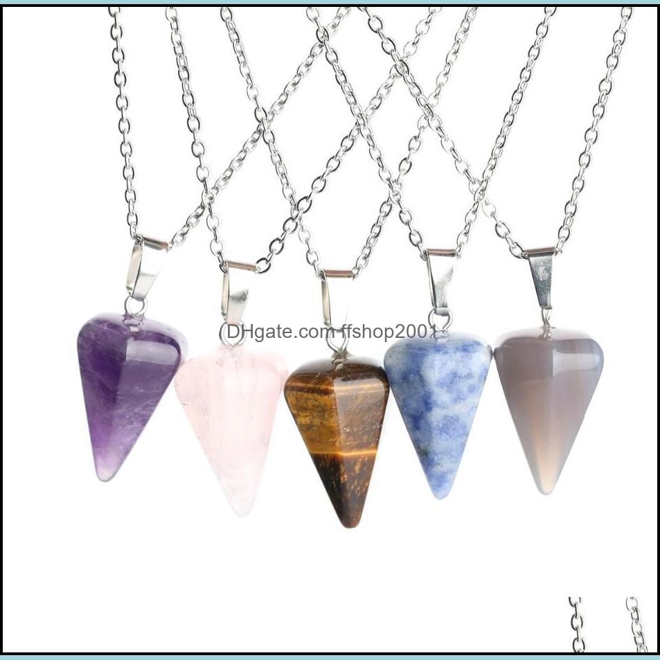 Pendant Necklaces Awl Hexagonal Pointed Reiki Natural Stones Turquoise Pink Quartz Pillar Charms Necklace For Women Men Gi Ffshop2001 Dh26C
Pendant Necklaces Awl Hexagonal Pointed Reiki Natural Stones Turquoise Pink Quartz Pillar Charms Necklace For Women Men Gi Ffshop2001 Dh26C