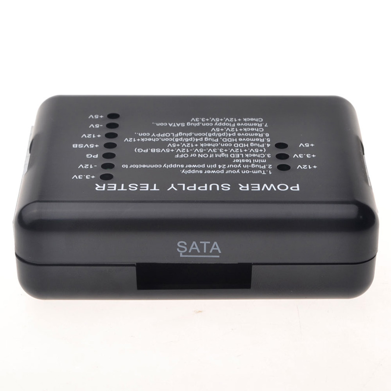 Black PC ATX BTX ITX Power Supply Tester 24 Pin Computer Diagnostic Tool Power Measuring LED Instrument Diagnostic Tool Testing