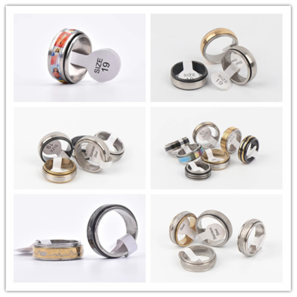 Wholesale 15 kind of Rotatable Spinner Stainless Steel Rings Decompression Jewelry For Men Women Mix Style Bulk 36Pcs/Lots
Wholesale 15 kind of Rotatable Spinner Stainless Steel Rings Decompression Jewelry For Men Women Mix Style Bulk 36Pcs/Lots