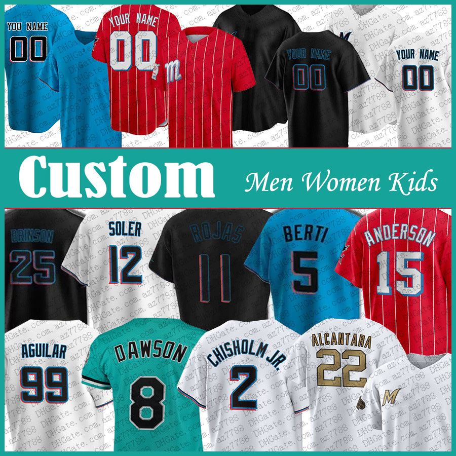 22 Sandy Alcantara 2 Jazz Chisholm Jr. Custom Miami Baseball Jersey Marlins 99 Jesus Aguilar 12 Jorge Soler Brian Anderson Lewis Brinson Andre Dawson Miguel Rojas, Shown
22 Sandy Alcantara 2 Jazz Chisholm Jr. Custom Miami Baseball Jersey Marlins 99 Jesus Aguilar 12 Jorge Soler Brian Anderson Lewis Brinson Andre Dawson Miguel Rojas, Shown