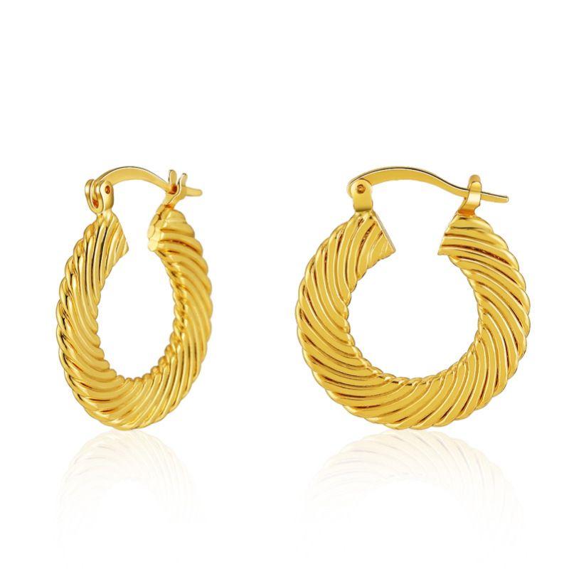 Hoop & Huggie JIA DUSK European And American Ladies Retro 18K Gold Flattened Thread Minimalist Temperament EarringsHoop
Hoop & Huggie JIA DUSK European And American Ladies Retro 18K Gold Flattened Thread Minimalist Temperament EarringsHoop