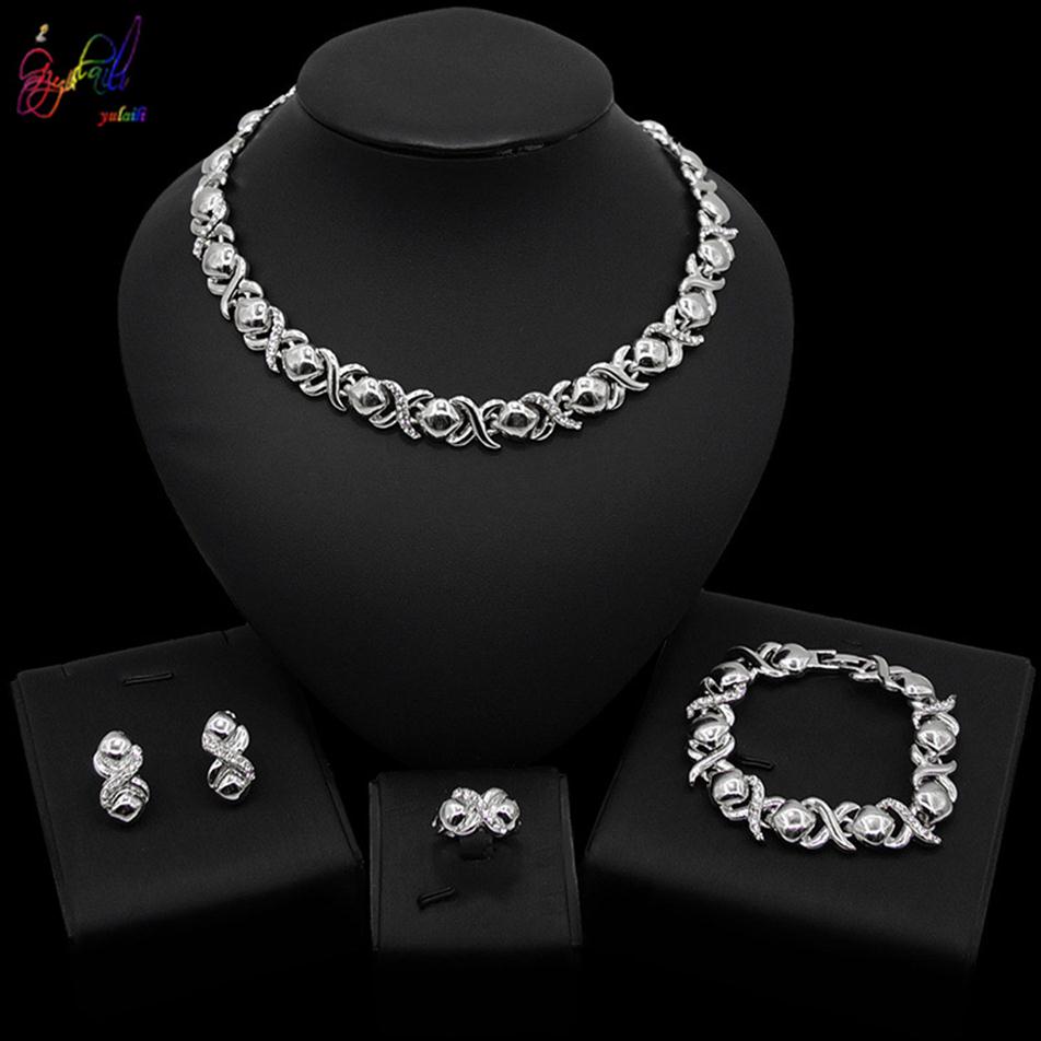 Earrings & Necklace Yulaili Silver Color Wedding Jewelry Sets Bridal XO Bracelet Ring For Women Elegant Party Gift Fashion Costume2373, As pic
Earrings & Necklace Yulaili Silver Color Wedding Jewelry Sets Bridal XO Bracelet Ring For Women Elegant Party Gift Fashion Costume2373, As pic