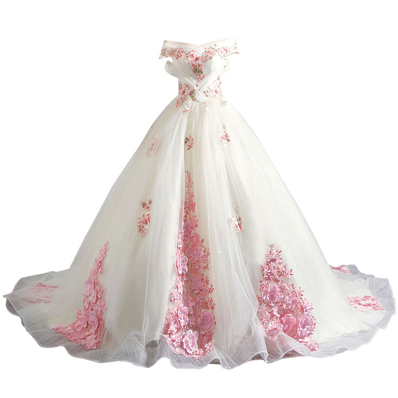 Modest A Line Wedding Dresses Sheer Bateau Nec Appliques Back Lace Up Country Style Chic Gown Custom Made Bridal Gowns 403