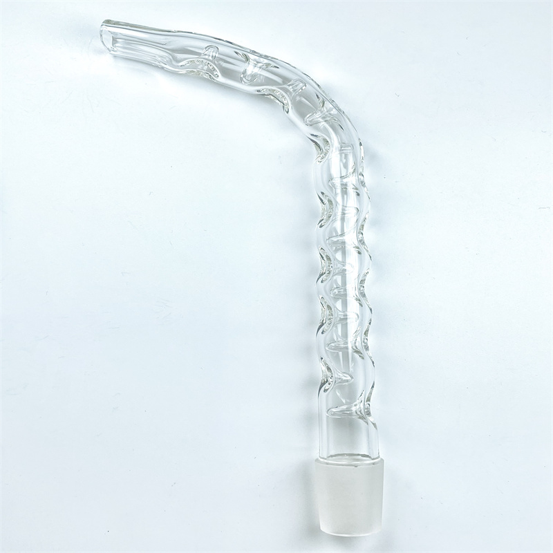 Glass Blow Mouth, hookah 16mm Diameter Tube 18.8mm Male Connector Frosted Accessories Arc Adapter with Recessed Hole Gun for Water Collector Dimple Tube