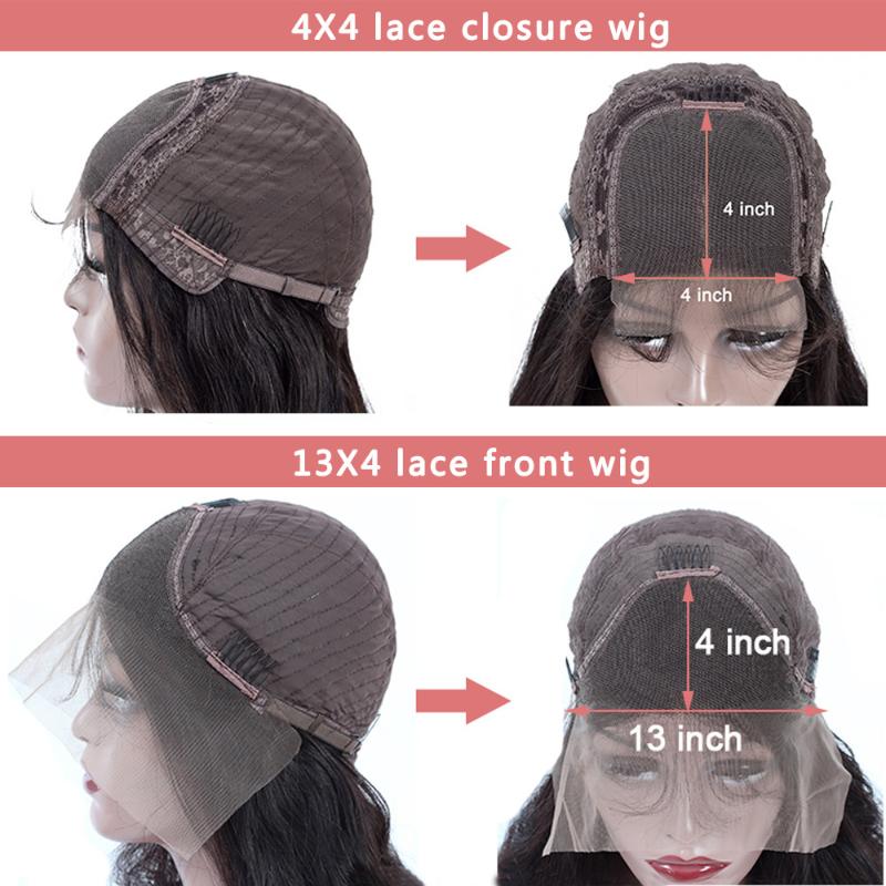 Lace Wigs Transparent Loose Deep Wave Front Human Hair Wig Pre Plucked Frontal 4x4 Closure WigsLace
