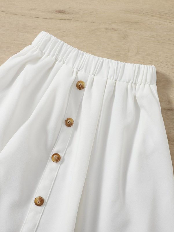 Toddler Girls Button Front Cami Top With Skirt SHE