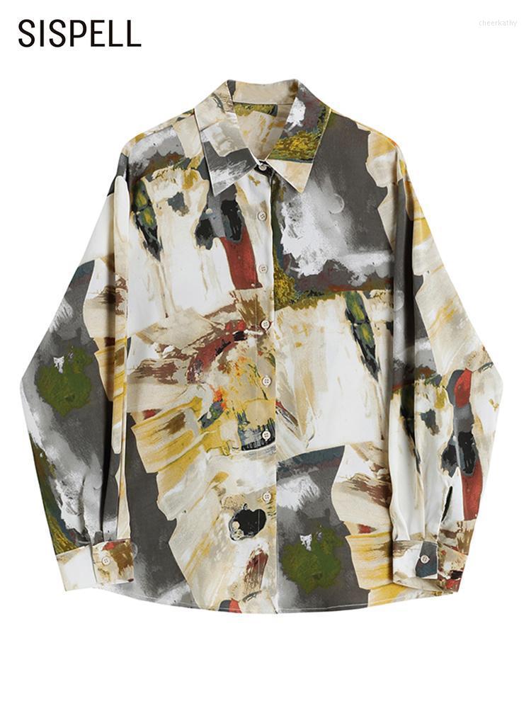 Women's Blouses & Shirts Spring Print Button Through Blouse For Female Lapel Long Sleeve Colorblock Loose Vintage Fashion ClothingWomen's Ch, Yellow 
Women's Blouses & Shirts Spring Print Button Through Blouse For Female Lapel Long Sleeve Colorblock Loose Vintage Fashion ClothingWomen's Ch, Yellow