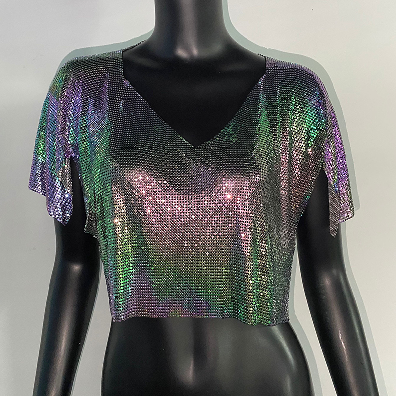 Trendy Sequined Symphony Women Tank Tops Short Sleeve V Neck Hollow Out Club Party Cropped Top Music Festival Luxury T Shirts
Trendy Sequined Symphony Women Tank Tops Short Sleeve V Neck Hollow Out Club Party Cropped Top Music Festival Luxury T Shirts