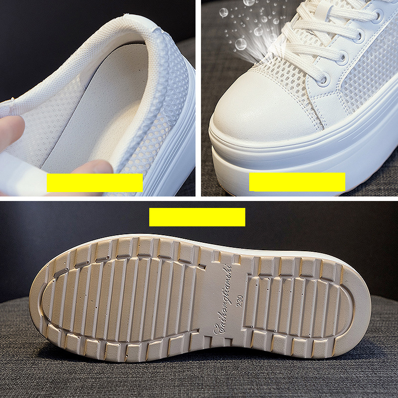 8cm Genuine Leather Women Summer Shoes Platform Sneakers Hollow Air Mesh Breathable Casual Shoes Leisure Fashion Sneakers, White
8cm Genuine Leather Women Summer Shoes Platform Sneakers Hollow Air Mesh Breathable Casual Shoes Leisure Fashion Sneakers, White