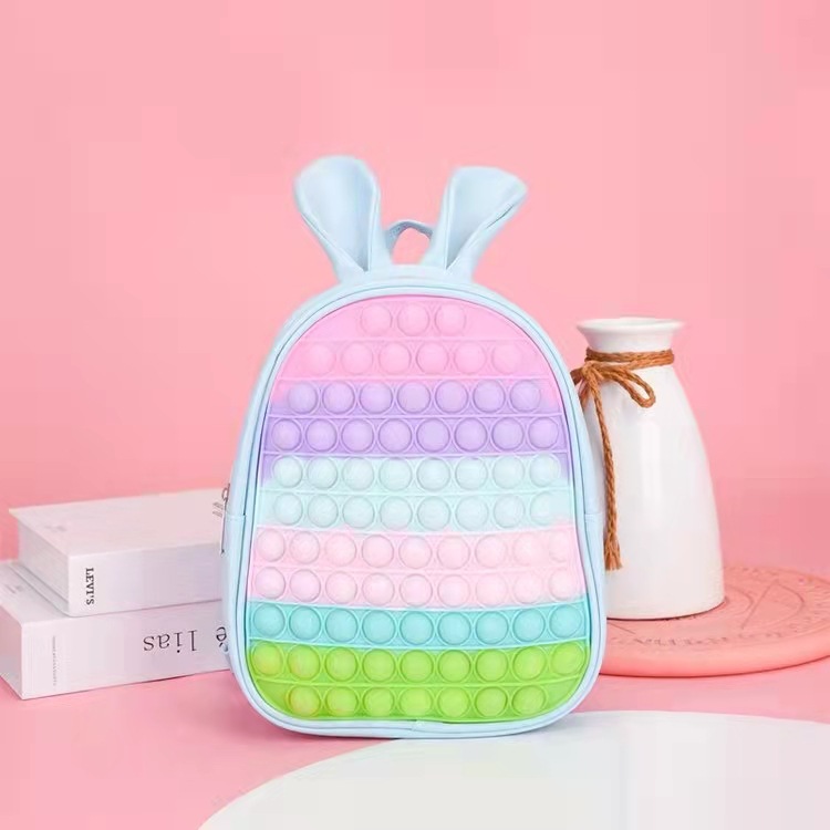 Rainbow Backpacks Adjustable Shoulder School Back Pack Bag Girls Boys Poppings Toys Fidget Its School Backpack Bags