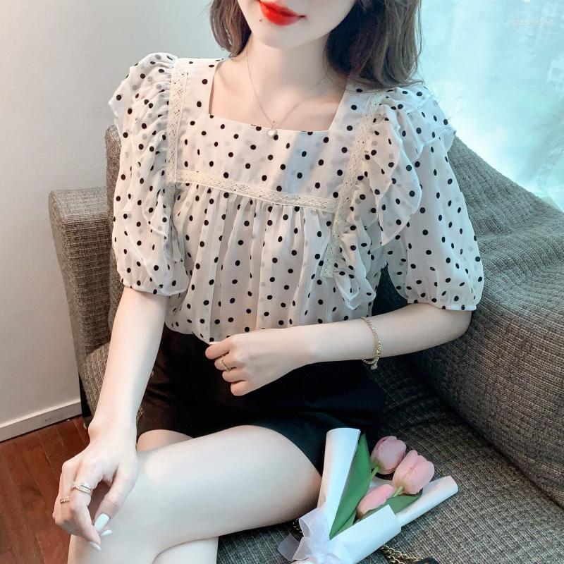 Women' Blouses & Shirts Blouse Women Summer 2022 Cute Ruffles Short Sleeve Polka Dot Chiffon Blusas Womens Tops And DropWomen' Chee22, As picture
Women' Blouses & Shirts Blouse Women Summer 2022 Cute Ruffles Short Sleeve Polka Dot Chiffon Blusas Womens Tops And DropWomen' Chee22, As picture