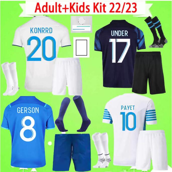 22 23 Olympique De Marseilles soccer jerseys 2022 2023 OM GUENDOUZI MILIK maillot foot UNDER CLAUSS KONRAD Mbemba PAYET football shirts men kids kit, 22/23 4th
22 23 Olympique De Marseilles soccer jerseys 2022 2023 OM GUENDOUZI MILIK maillot foot UNDER CLAUSS KONRAD Mbemba PAYET football shirts men kids kit, 22/23 4th