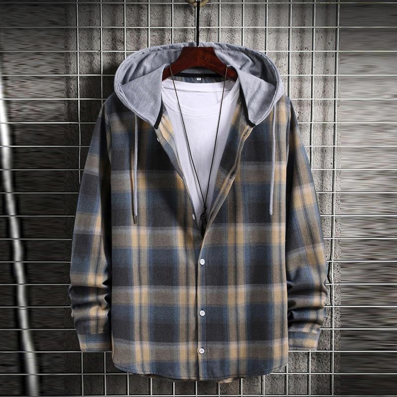 Men's Jackets Spring Autumn Men Women Hooded Shirt Jacket Checked Printed Casual Long Sleeve Korean Couple Hip Hop Streetwear Blouse Tops, Black;brown
Men's Jackets Spring Autumn Men Women Hooded Shirt Jacket Checked Printed Casual Long Sleeve Korean Couple Hip Hop Streetwear Blouse Tops, Black;brown