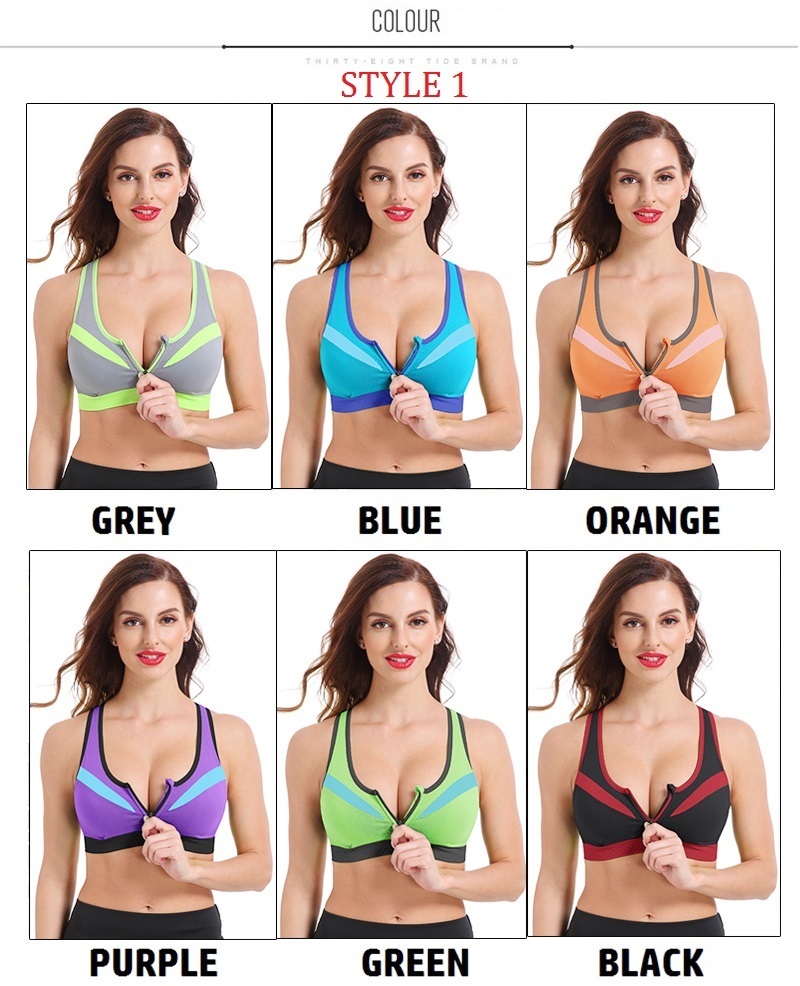 SEXYWG Zipper Sport Bra Yoga Shirt Women Sports Top Shockproof Tank Tops Crop Sexy Push Up Brassiere BH Sportswear Athletic Vest 220511