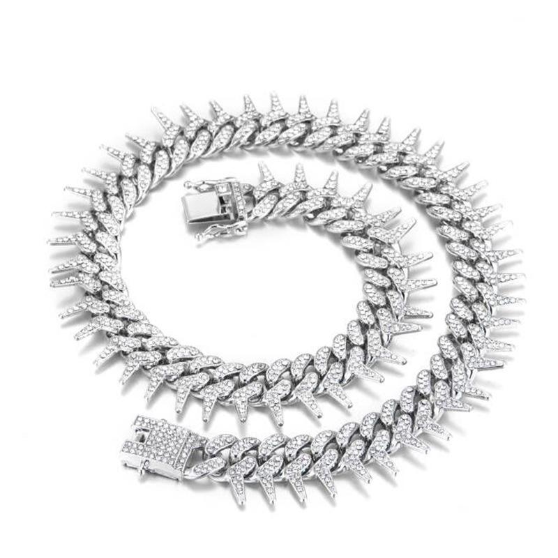 Chains Men Women Hip Hop Jewelry Iced Out Bling Chain Necklace High Quality Thorny Cuban HipHop Necklaces Fashion
Chains Men Women Hip Hop Jewelry Iced Out Bling Chain Necklace High Quality Thorny Cuban HipHop Necklaces Fashion