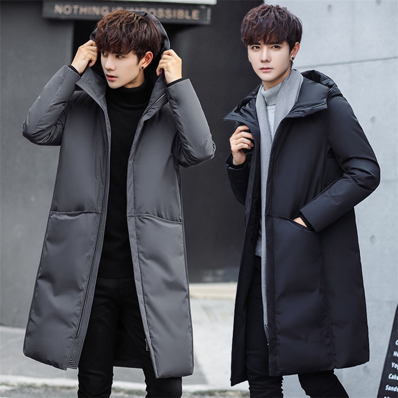 -40 Celsius Black Long Down Coat Goose Down Parkas Men Winter Jacket Collar Hooded Outdoor Male Thick Coat 201128
