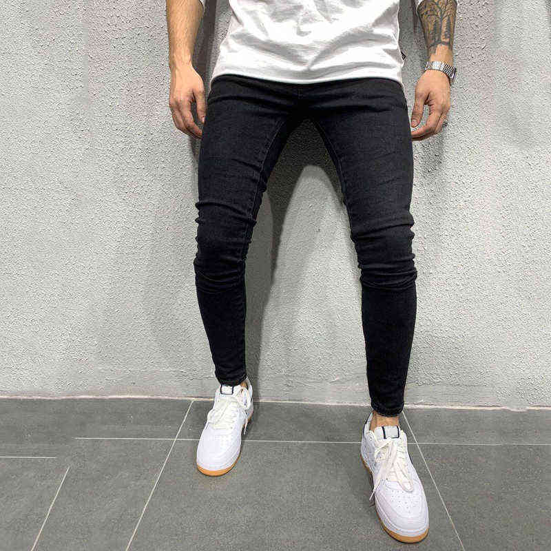 New Jeans Men Business Casual Black Slim Pencil Pants Men Fashion Skinny Biker Pants Street Hip Hop Party Denim Clothes men J220629