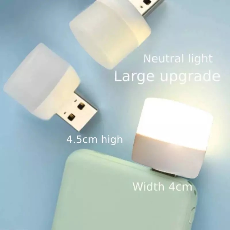 USB Plug Lamp Computer Mobile Power Charging Small Book Lamps LED Eye Protection Reading Light Small Round Night Lights