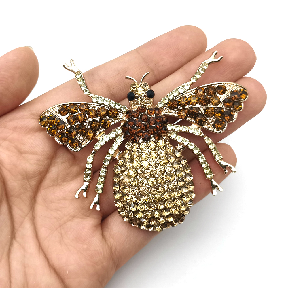 20 Pcs/Lot Custom Brooches Rhinestone Large 70MM Bumble Hornet Pin Bee Insect Brooch Pin For Women Decoration/Gift