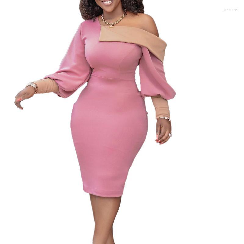 Colors Womens Bodycon Dresses Plus Size Casual Color Matching Hip Skirt Off Shoulder Puff Sleeves Slim Fit Jona22
Colors Womens Bodycon Dresses Plus Size Casual Color Matching Hip Skirt Off Shoulder Puff Sleeves Slim Fit Jona22
