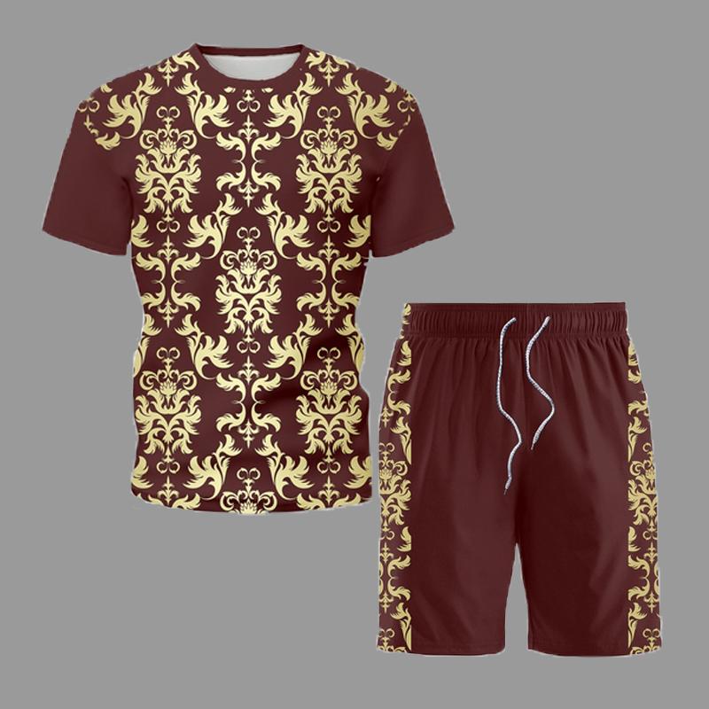 Men' Tracksuits Retro Style Summer Short Sleeve Set Mens Casual Round Neck T-Shirt And Shorts Two-piece Harajuku Tracksuit Suit For MEN 5XL, Z0210-1
Men' Tracksuits Retro Style Summer Short Sleeve Set Mens Casual Round Neck T-Shirt And Shorts Two-piece Harajuku Tracksuit Suit For MEN 5XL, Z0210-1