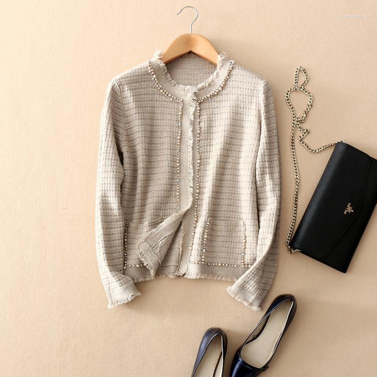 Women's Knits & Tees Women 69.6% Silk 10.2% Cashmere Round Neck Beads Long Sleeve Pockets Cardigan Sweater Top Shirt LY027 Perf22, Beige
Women's Knits & Tees Women 69.6% Silk 10.2% Cashmere Round Neck Beads Long Sleeve Pockets Cardigan Sweater Top Shirt LY027 Perf22, Beige