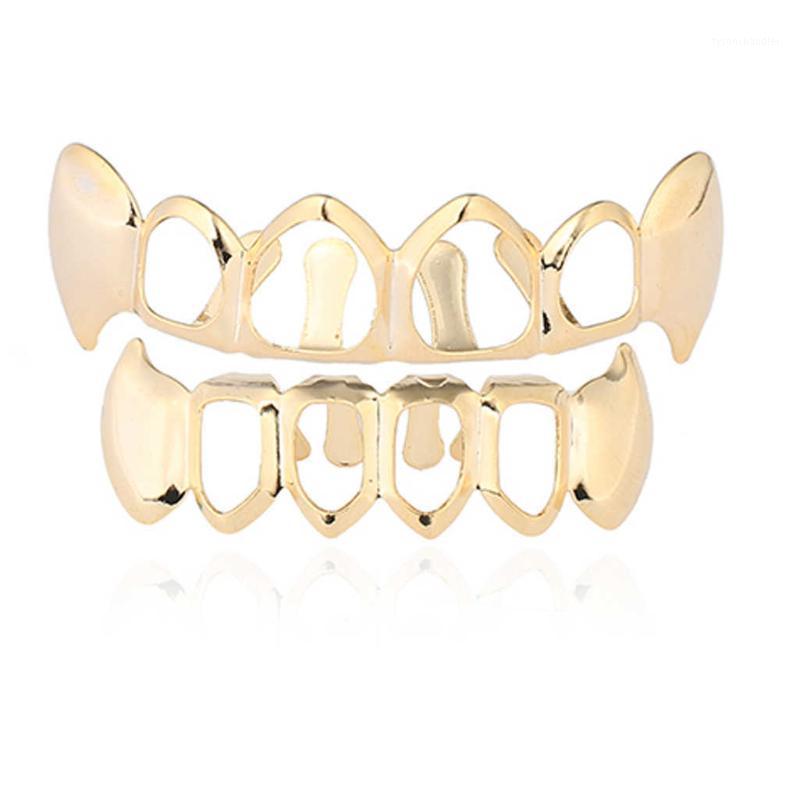 Hip Hop Real Gold Plated Teeth Grillz Set Top & Bottom Hollow Vampire Fang Grills Halloween's Gift
Hip Hop Real Gold Plated Teeth Grillz Set Top & Bottom Hollow Vampire Fang Grills Halloween's Gift
