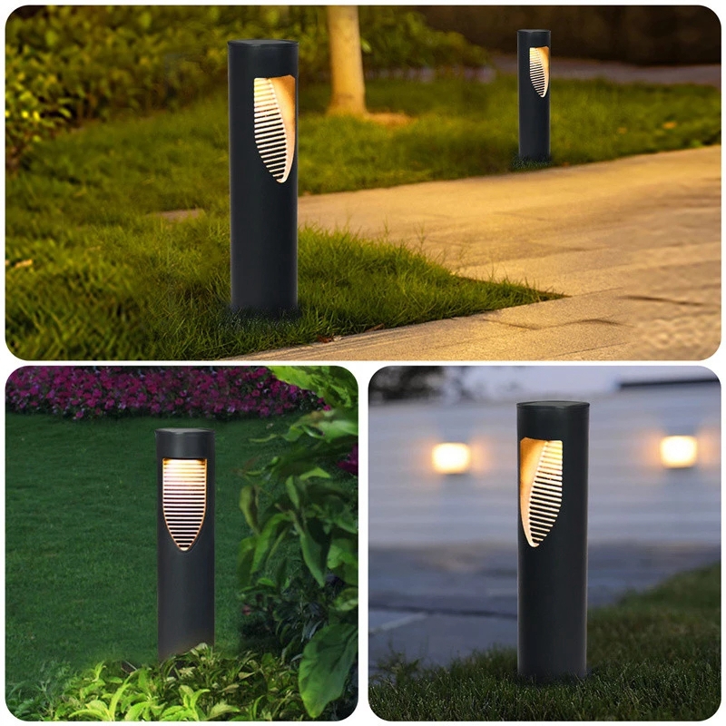 2pack Outdoor solar lamps lawn light garden decorative landscape light cylinder For Yard Courtyar