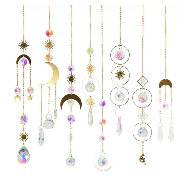 Decorative Crystal Wind Chime Moon Sun Catcher Diamond Prisms Pendant Dream Catcher Rainbow Chaser Hanging Drop Home Garden Decor Windchime C0602G22
Decorative Crystal Wind Chime Moon Sun Catcher Diamond Prisms Pendant Dream Catcher Rainbow Chaser Hanging Drop Home Garden Decor Windchime C0602G22