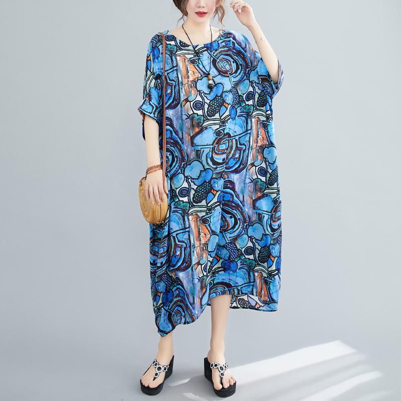 Plus Size Dresses BIG Summer Women Fashion Novelty Print Tops Ladies Female Large Short Sleeve Long Loose Beach Casual Cotton Dress, Blue
Plus Size Dresses BIG Summer Women Fashion Novelty Print Tops Ladies Female Large Short Sleeve Long Loose Beach Casual Cotton Dress, Blue