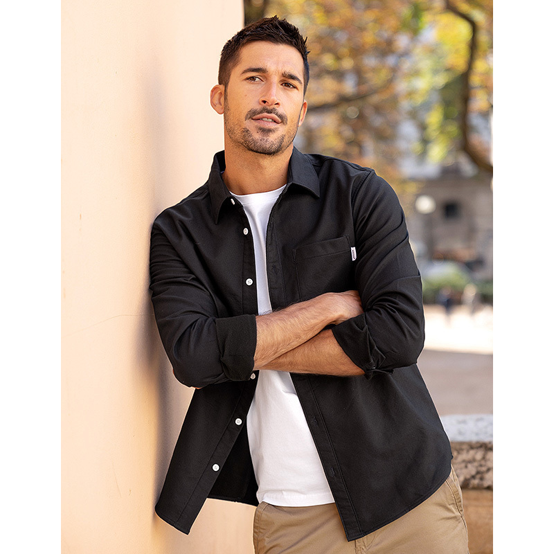 KUEGOU Autumn 100% Cotton Men Shirts Fleece Warm Oxford Fashion Business Casual Shirt Long Sleeve Top Plus Size 20624 220322