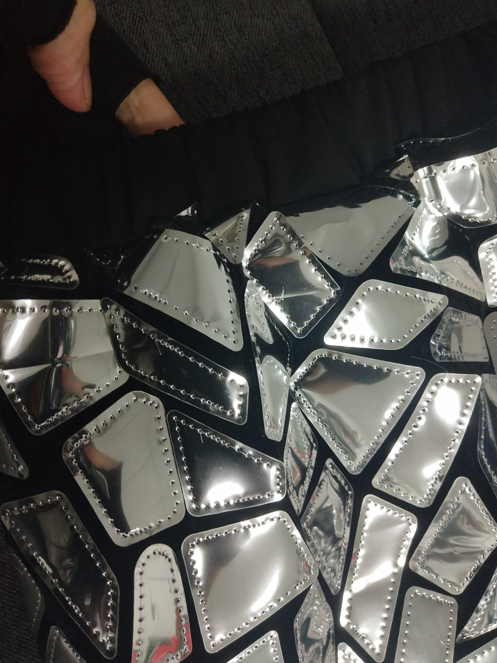 Men's Glitter Silver Laser Mirror Casual Pants Stage Festival Party Sequins Trousers Rock Hip Hop Dancer Stage Performance Bar Singer Elastic Wai
