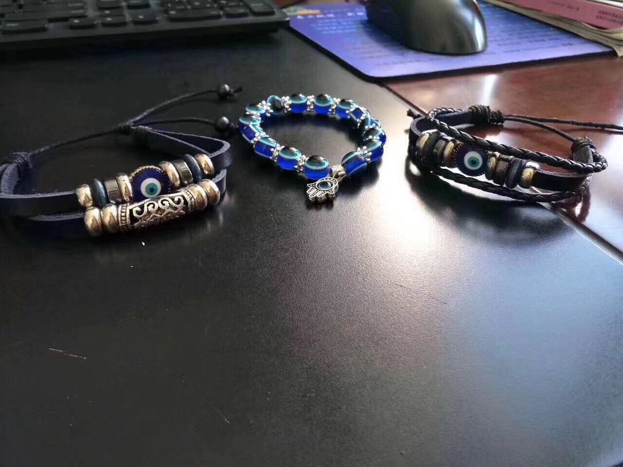 New Turkish Blue Evil Eye Beaded Strands Bracelets For Women Fashion Fatima Hand Charms Bracelet Evil Eyes Bangle Jewelry Accessories