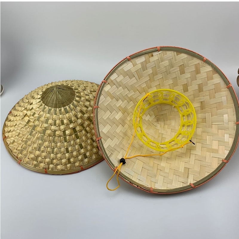 Vietnam Japan Fisherman Sun Hat Cone Handmade Weave Straw Hat Visor Garden Farmer Cap Dance Props Cone Sunshade Hat 220527