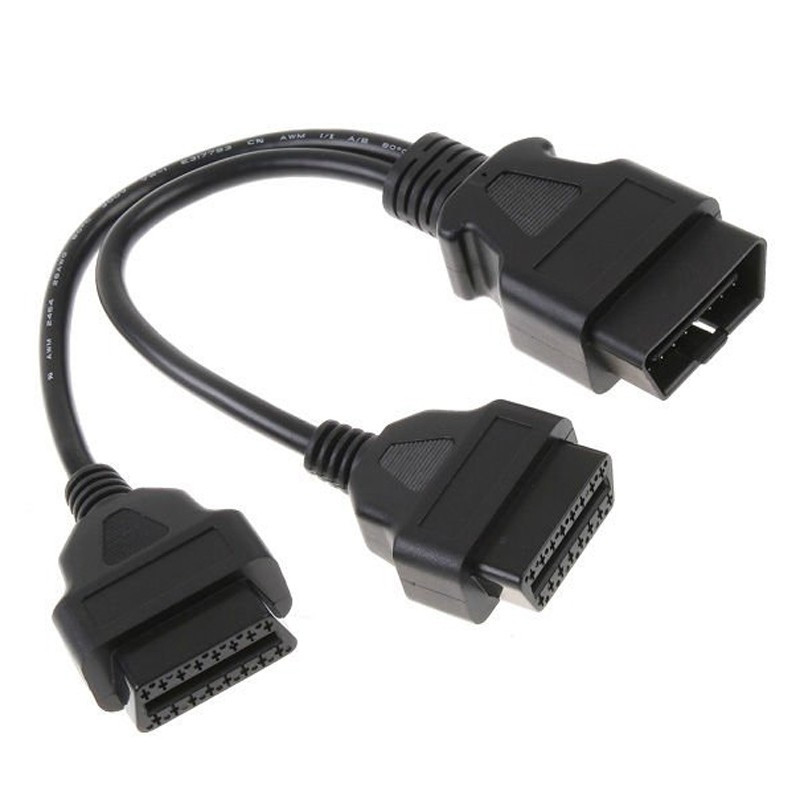 Obd 2 Adapter Cable Splitter 16 Pin Extension Male to Dual Female Connector