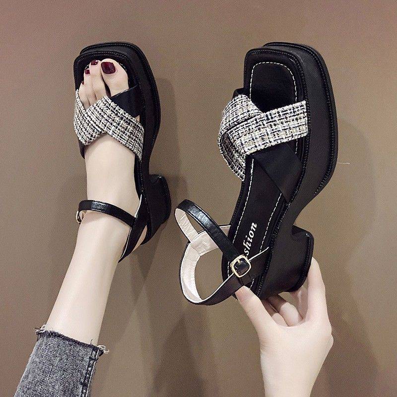 Roman Sandals Women Summer Thick With Versatile Leisure Outdoor Fairy Wind Fashion Platform Shopping High Heels
