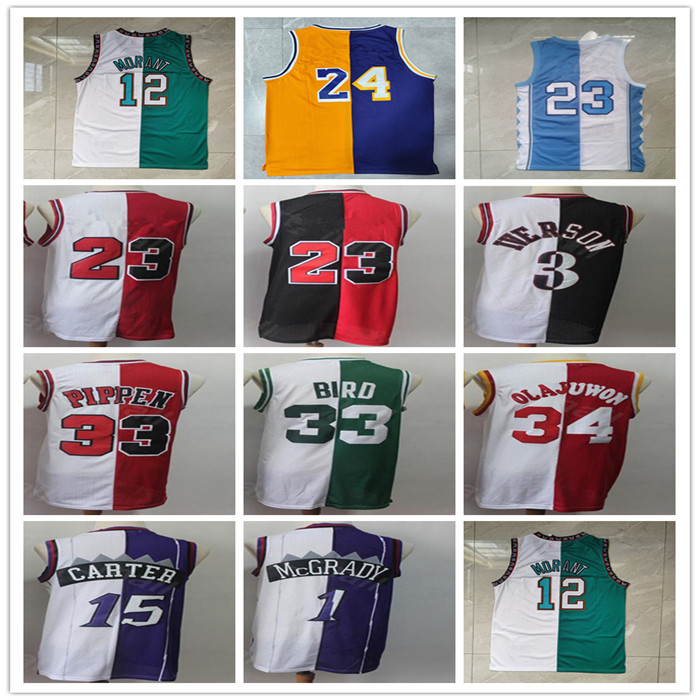 Retro Split Basketball Jerseys Two Colors Allen Iverson Pippen Hakeem Olajuwon Tracy McGrady Vince Carter Larry Ja Morant Mamba Red Black White Green Yellow Purple, As pic
Retro Split Basketball Jerseys Two Colors Allen Iverson Pippen Hakeem Olajuwon Tracy McGrady Vince Carter Larry Ja Morant Mamba Red Black White Green Yellow Purple, As pic