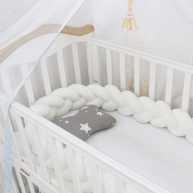 1M2M3M4M Crib Cot Protector Infant Baby Bedding Set For Boy Girl Braid Knot Pillow Cushion Room Decor 220816