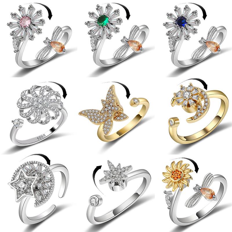 Wedding Rings YEYULIN 1PCS Rotatable Copper For Women Butterfly Moon Spinner Fidgets Ring Freely Spinning Party Jewelry Gifts
Wedding Rings YEYULIN 1PCS Rotatable Copper For Women Butterfly Moon Spinner Fidgets Ring Freely Spinning Party Jewelry Gifts
