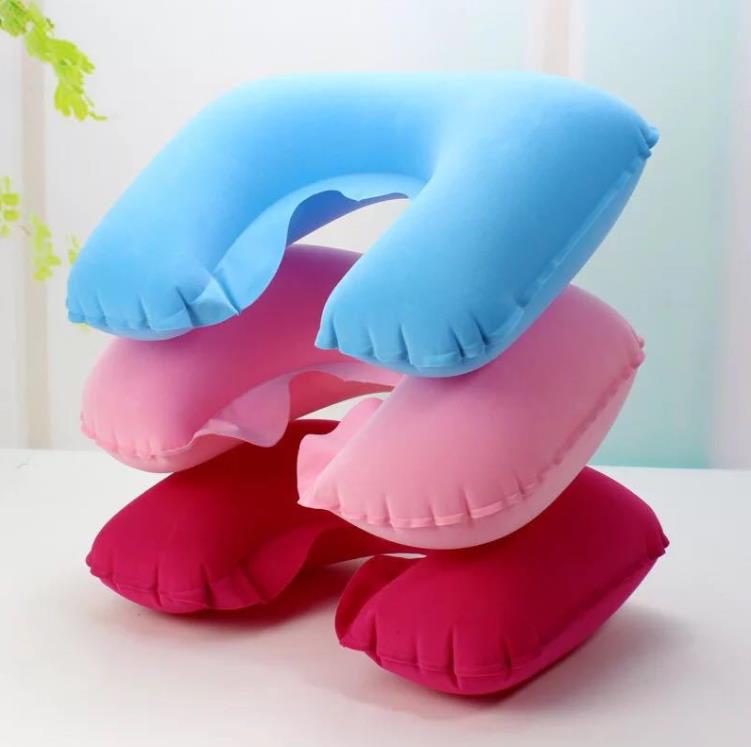500pcs U Shaped Travel Pillow Inflatable Neck Car Head Rest Air Cushion for Travel-Office Air-Cushion Neck-Pillow SN4337