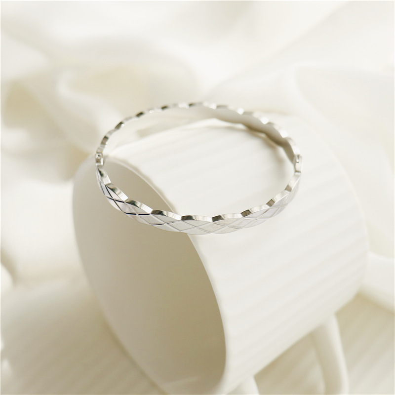 18K gold classic stainless steel bangle bracelets for women diamond rhombus designer luxury love bracelet jewelry