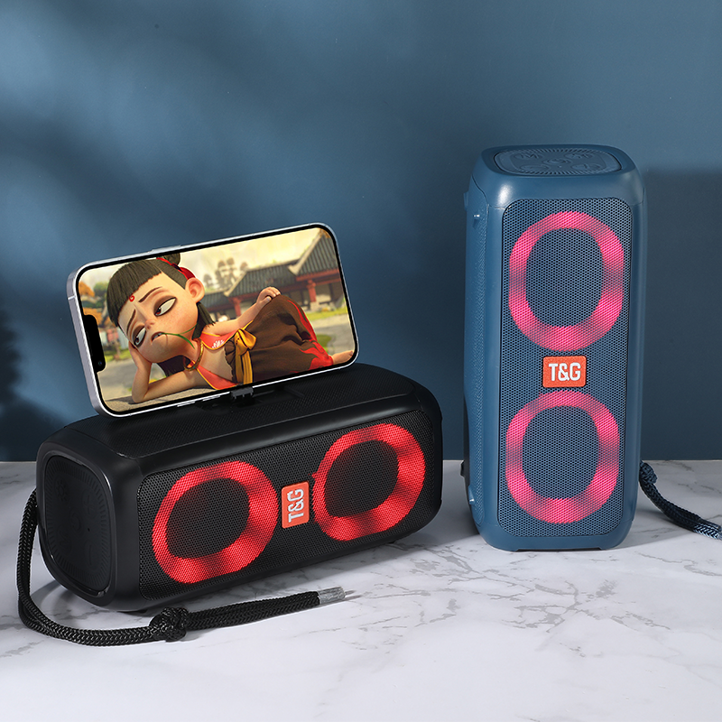 TG333 Portable Wireless Bluetooth Speaker Subwoofer Waterproof Outdoor Speaker TF USB Stereo with Phone Stand Speaker