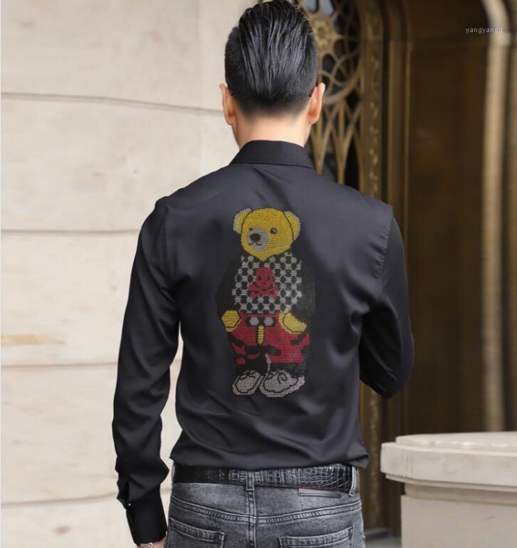 Men's Casual Shirts Lovely Drill Bear Long Sleeve Cartoon Summer Design Size -4XL Male Top Shirt, As show
Men's Casual Shirts Lovely Drill Bear Long Sleeve Cartoon Summer Design Size -4XL Male Top Shirt, As show