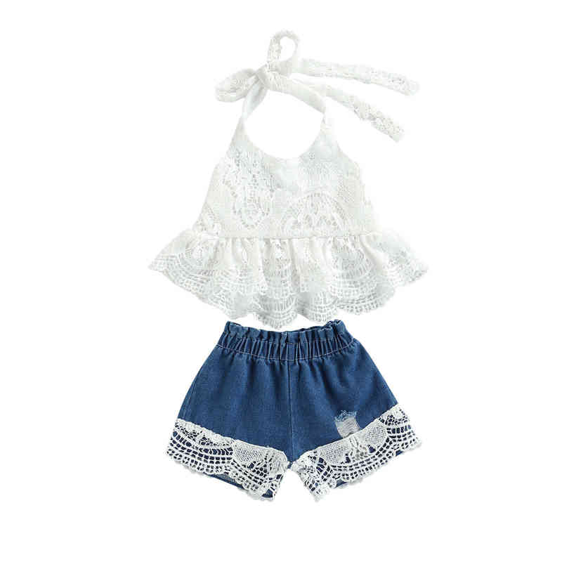 Citgeett Summer Kids Baby Girls Shirt White Neck Tops sShorts Halter Lace Stitching Denim Pants Cute Set Clothing J220712, Red
Citgeett Summer Kids Baby Girls Shirt White Neck Tops sShorts Halter Lace Stitching Denim Pants Cute Set Clothing J220712, Red
