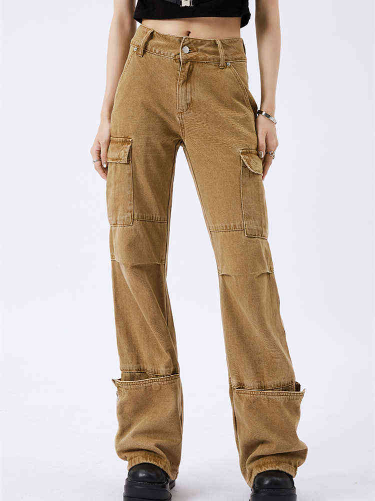 Khaki Cargo Jeans Womens Summer New American Retro Design Splicing Loose High Waist Thin Straight Wide Leg Denim Pants Female T220728
Khaki Cargo Jeans Womens Summer New American Retro Design Splicing Loose High Waist Thin Straight Wide Leg Denim Pants Female T220728