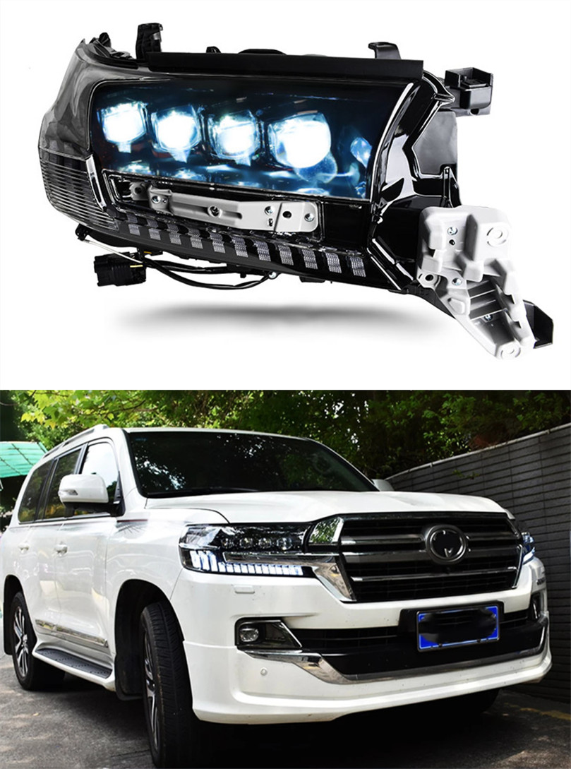 Car Parts LED Headlights Assembly For Land Cruiser LED Headlight 16-20 Toyota DRL Turn Signal High Beam Lens Headlamp